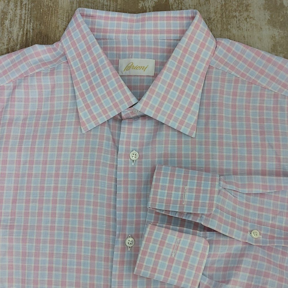 Brioni French Cuff Linen Shirt 17 / XL